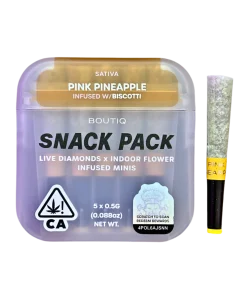 BOUTIQ “SNACK PACK” “PINK PINEAPPLE” INFUSED WITH “BISCOTTI” PRE-ROLL PACK