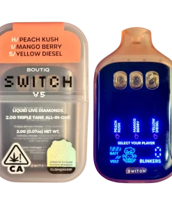 BOUTIQ SWITCH V5 (3 in 1) PEACH KUSH” (H) x “MANGO BERRY” (I) x “YELLOW DIESEL” (S)