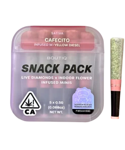 BOUTIQ “SNACK PACK” “CAFECITO” INFUSED WITH “YELLOW DIESEL” PRE-ROLL PACK