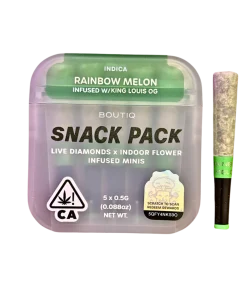 BOUTIQ “SNACK PACK” “RAINBOW MELON” INFUSED WITH “KING LOUIS OG” PRE-ROLL PACK