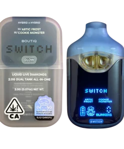 BOUTIQ SWITCH V4 - GLOW EDITION "ARCTIC FROST" x "COOKIE MONSTER" 2G DUAL TANK DISPOSABLE