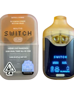 BOUTIQ SWITCH V4 - GLOW EDITION "LEMON STRIPE" x "STAR FRUIT" 2G DUAL TANK DISPOSABLE
