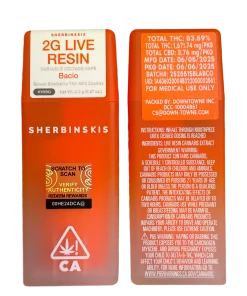 SHERBINSKIS “BACIO” 2G LIVE RESIN DISPOSABLE VAPE