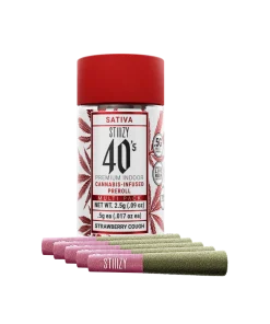 STIIIZY 40's "STRAWBERRY COUGH" INFUSED PRE-ROLLS